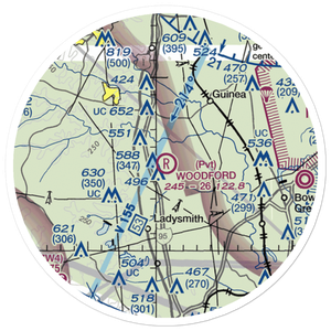 Woodford Airpark (20VA) VFR Sectional Sticker (20 mile)