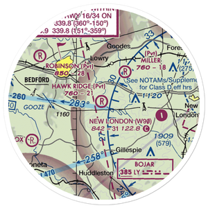 Hawk Ridge Airport (20VG) VFR Sectional Sticker (20 mile)