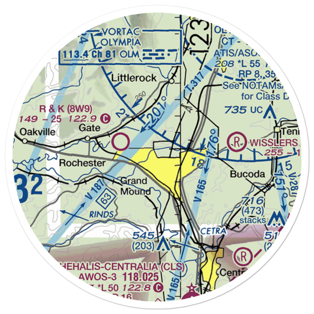 Skatter Creek Airport (20WA) VFR Sectional Sticker (20 mile) 