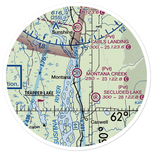 Montana Creek Airport (21AK) VFR Sectional Sticker (20 mile)