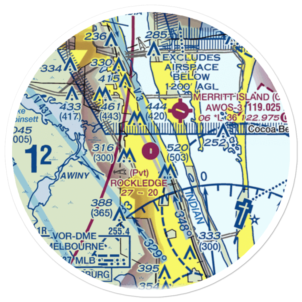 Rockledge Airport (21FA) VFR Sectional Sticker (20 mile) 