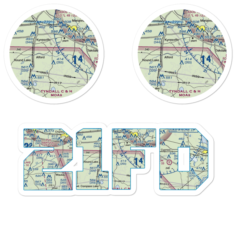 Land's Field (21FD) VFR Sectional Sticker Pack 