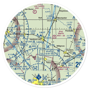 Minneman Airport (21IN) VFR Sectional Sticker (30 mile)