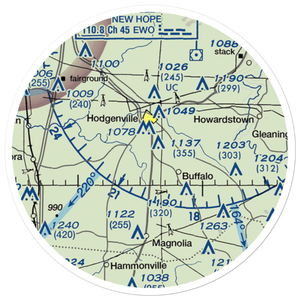 Lincoln Farm Airport (21KY) VFR Sectional Sticker (20 mile)