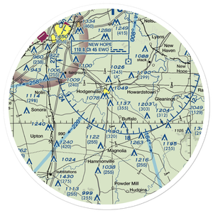 Lincoln Farm Airport (21KY) VFR Sectional Sticker (30 mile)