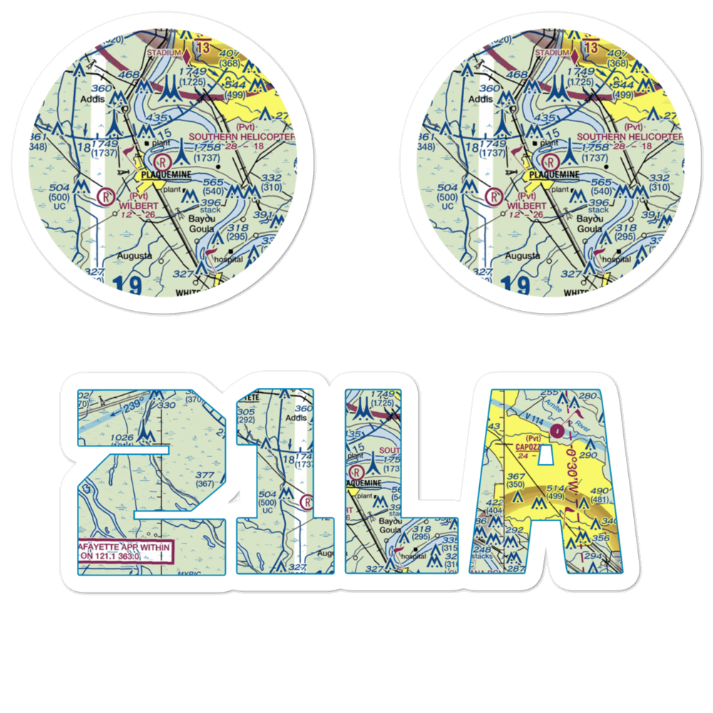 Southern Helicopters Airport (21LA) VFR Sectional Sticker Pack 