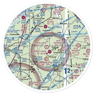 Carroll Airport (21MD) VFR Sectional Sticker (30 mile)