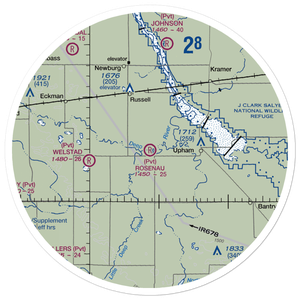 Rosenau Airport (21ND) VFR Sectional Sticker (30 mile)