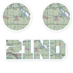 Rosenau Airport (21ND) VFR Sectional Sticker Pack