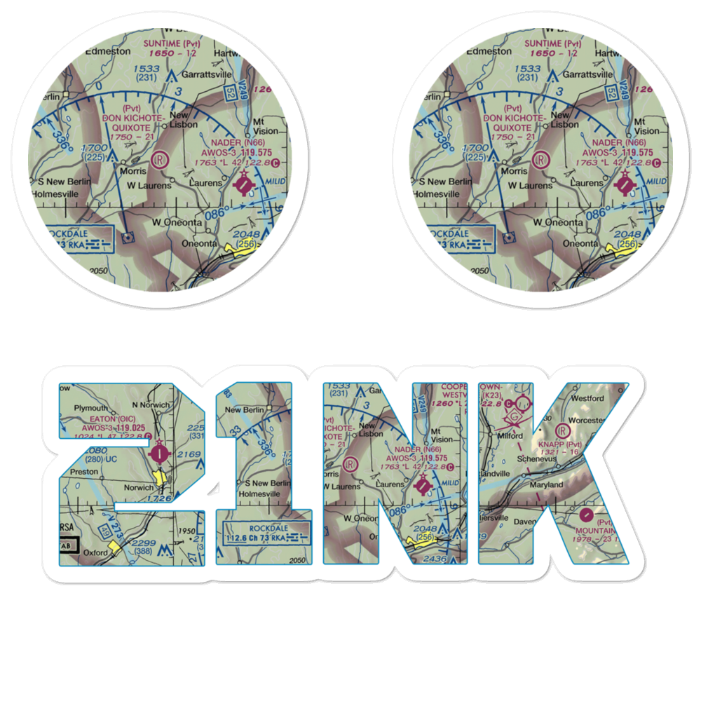 Don Kichote-Quixote Airport (21NK) VFR Sectional Sticker Pack 