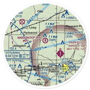 Middlekoop Airport (04IA) VFR Sectional Sticker (20 mile)