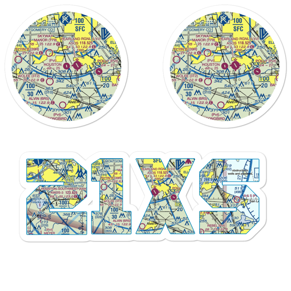 Houston Airpark (21XS) VFR Sectional Sticker Pack 