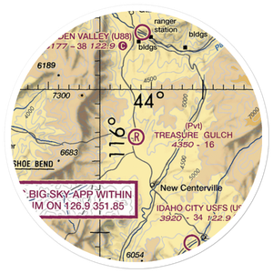 Treasure Gulch Airport (22ID) VFR Sectional Sticker (20 mile)
