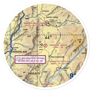Treasure Gulch Airport (22ID) VFR Sectional Sticker (30 mile)