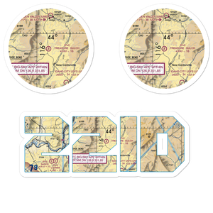 Treasure Gulch Airport (22ID) VFR Sectional Sticker Pack
