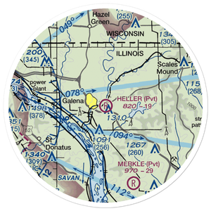 Heller Airport (22IL) VFR Sectional Sticker (20 mile)