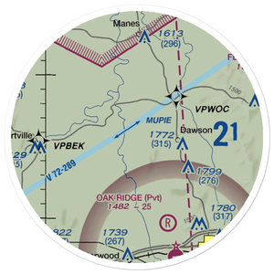 Belly Acres Ranch Airport (22MO) VFR Sectional Sticker (20 mile)