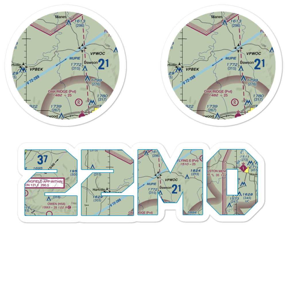 Belly Acres Ranch Airport (22MO) VFR Sectional Sticker Pack 