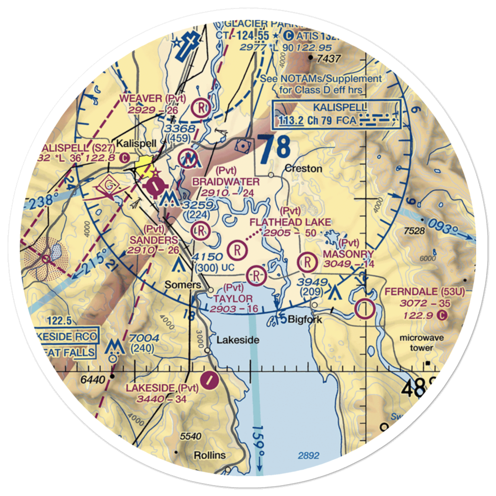 Wounded Buck Ranch Airport (22MT) VFR Sectional Sticker (30 mile) 