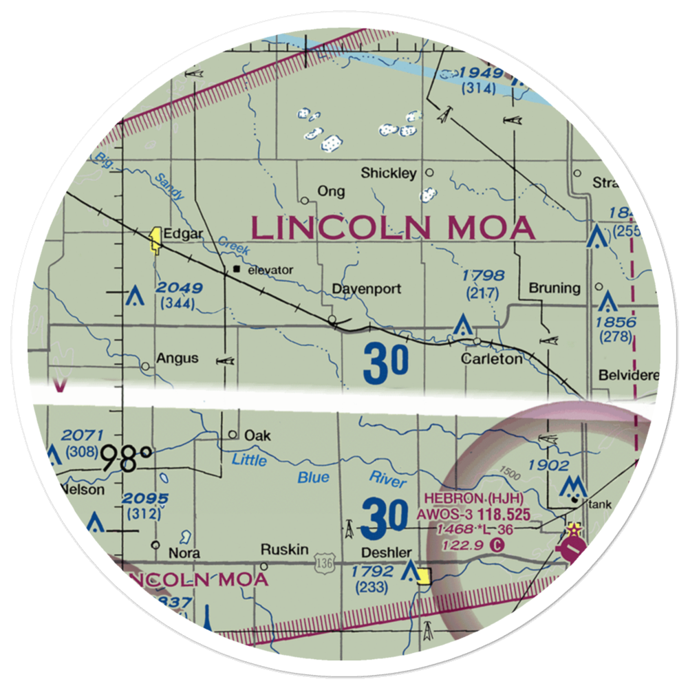 Grone Airport (22NE) VFR Sectional Sticker (30 mile) 