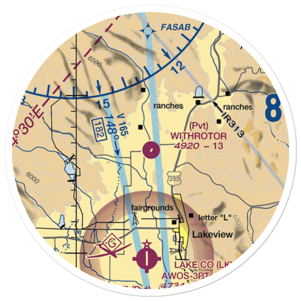 Withrotor Airport (22OG) VFR Sectional Sticker (20 mile) 