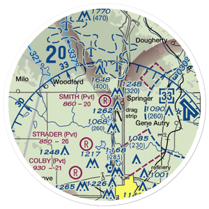 Smith Field (22OK) VFR Sectional Sticker (20 mile)