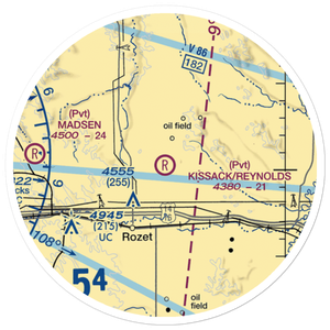 Kissack/Reynolds Airport (22WY) VFR Sectional Sticker (20 mile)