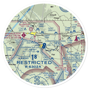 Longhorn Aux Landing Strip (22XS) VFR Sectional Sticker (30 mile)