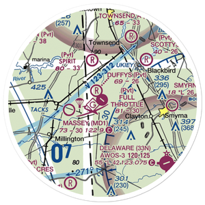 Full Throttle Farm Airport (23DE) VFR Sectional Sticker (20 mile)