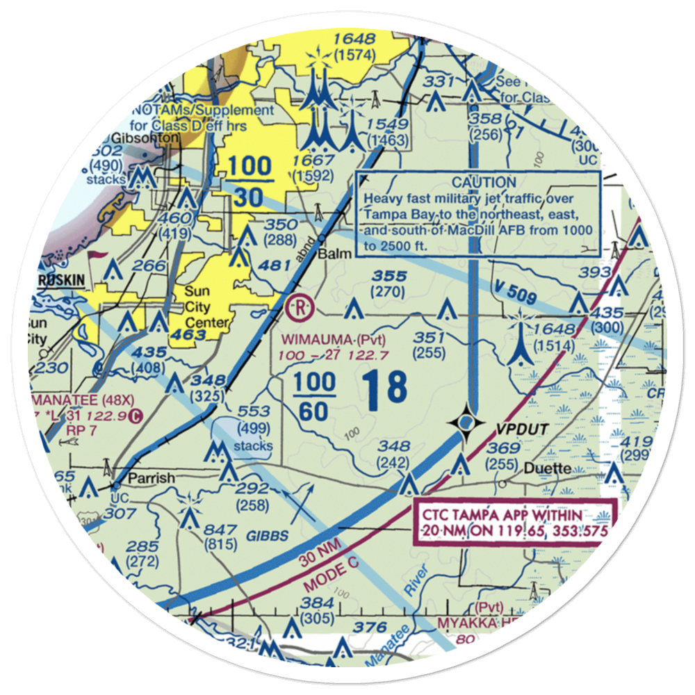 Gyro Town Usa STOLport (23FL) VFR Sectional Sticker (30 mile) 