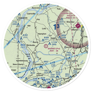 Barnes Farm Airport (23KY) VFR Sectional Sticker (30 mile)