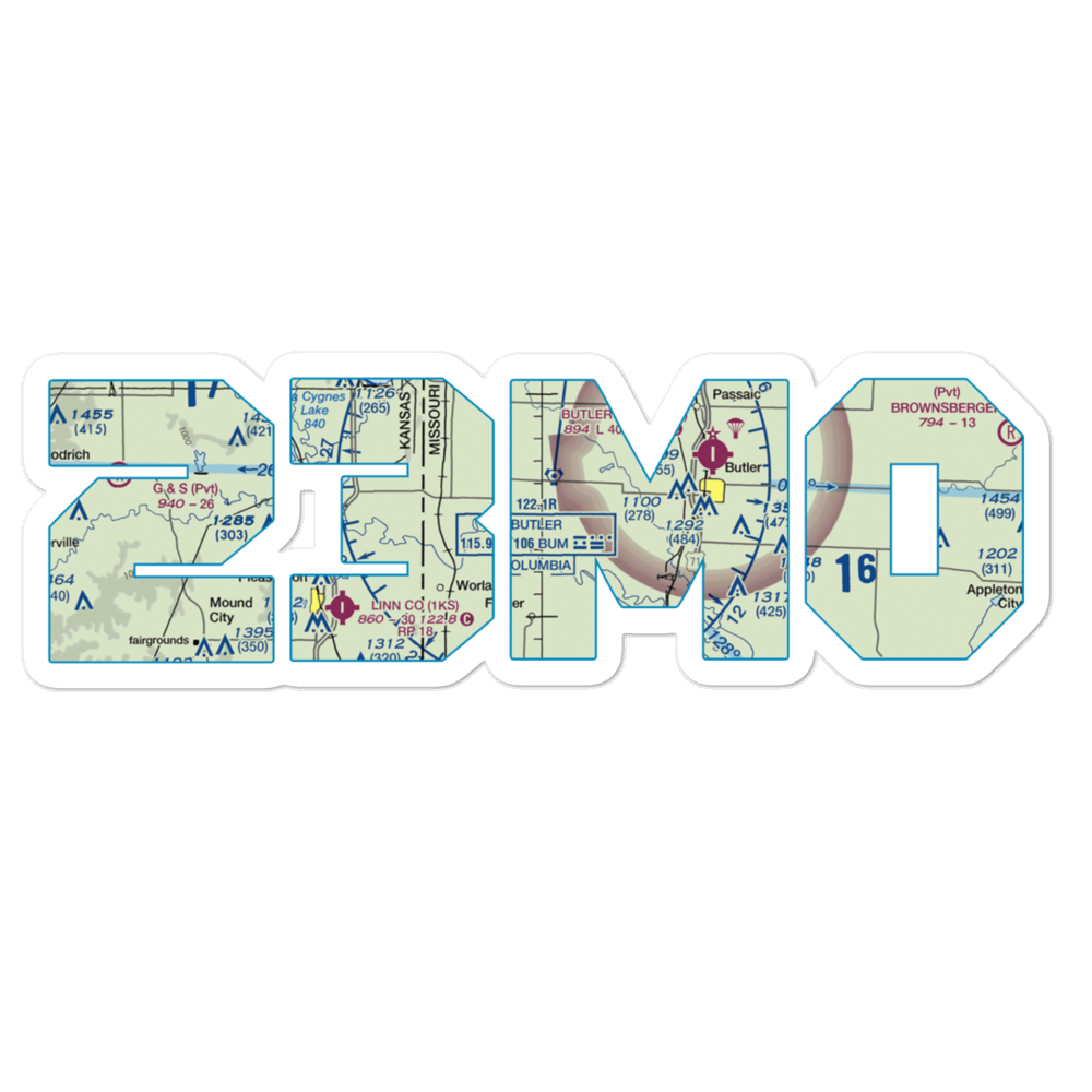 Oerke Enterprises Airport (23MO) VFR Sectional Sticker 