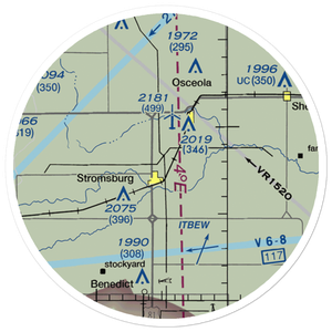 Stromsburg Municipal Airport (23NE) VFR Sectional Sticker (20 mile)