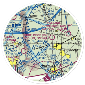 Alliance Airport (23NJ) VFR Sectional Sticker (20 mile)