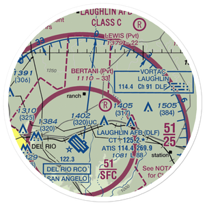 Bertani Ranch Airport (23TS) VFR Sectional Sticker (20 mile)