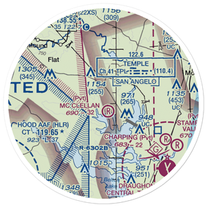 The Grove/Ranch Airport (23TX) VFR Sectional Sticker (20 mile)