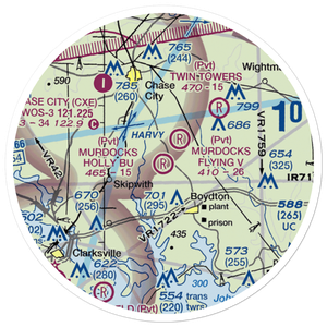 Murdock's Holly Bu Airport (23VG) VFR Sectional Sticker (20 mile)