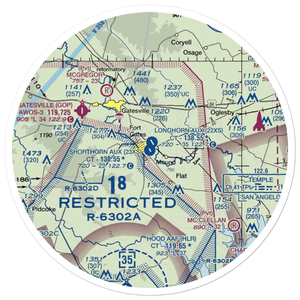 Shorthorn Aux Landing Strip (23XS) VFR Sectional Sticker (30 mile)