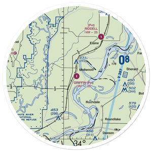 Griffin Agricultural Airport (24AR) VFR Sectional Sticker (30 mile)