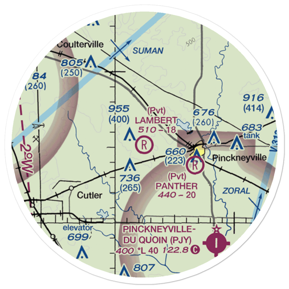 Lambert Airport (24LL) VFR Sectional Sticker (20 mile) 