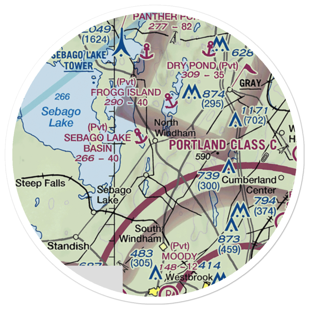 Slip Knot Landing Airport (24ME) VFR Sectional Sticker (20 mile) 