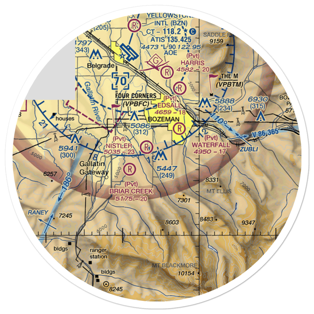 Haggerty Airport (24MT) VFR Sectional Sticker (30 mile) 