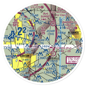 Milburn Airport (24OH) VFR Sectional Sticker (20 mile)