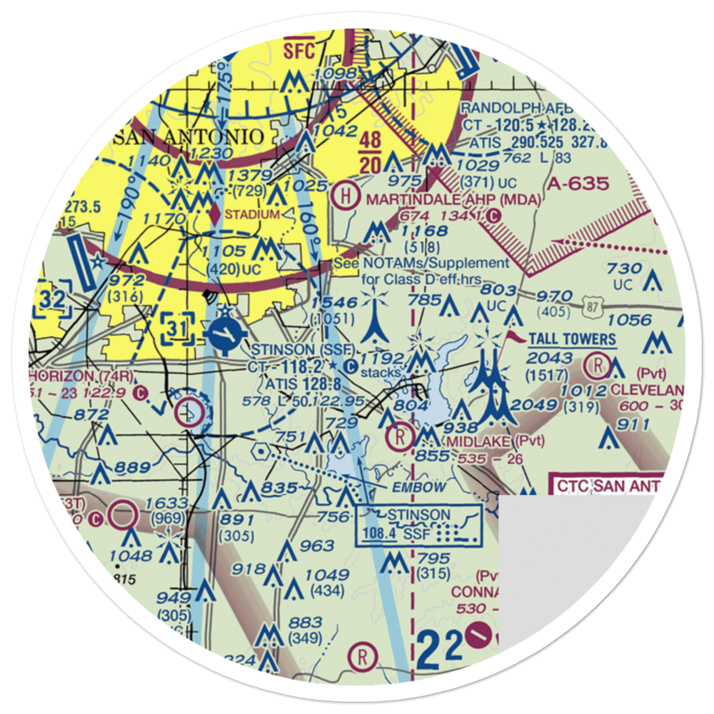 Cross-B Airport (24XA) VFR Sectional Sticker (30 mile) 