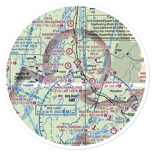 Honeybee Lake Aero Park Airport (25AK) VFR Sectional Sticker (30 mile)