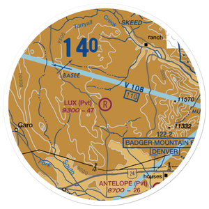 Lux Field (25CD) VFR Sectional Sticker (20 mile)