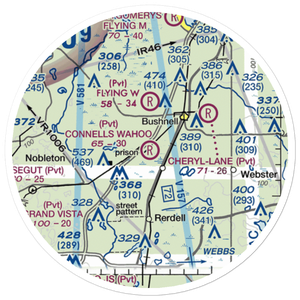 Connell's Wahoo Airport (25FL) VFR Sectional Sticker (20 mile)