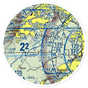 Miller Farm Airport (25GA) VFR Sectional Sticker (20 mile)