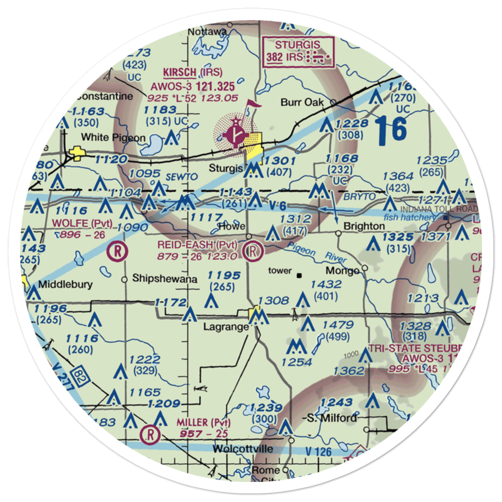Reid-Eash Airport (25IN) VFR Sectional Sticker (30 mile) 