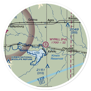 Wyrill Farming Airport (25KS) VFR Sectional Sticker (20 mile)